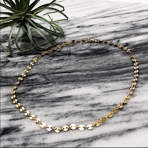 18k Gold Boho Coin Choker Necklace - Picture 2 of 5